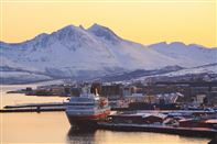 Hurtigruten at the pier in Tromso. Photo by Shigeru Ohki, Nordnorsk Reiseliv